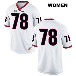 Women's Georgia Bulldogs NCAA #78 Trenton Thompson Nike Stitched White Authentic No Name College Football Jersey IFK3654CO